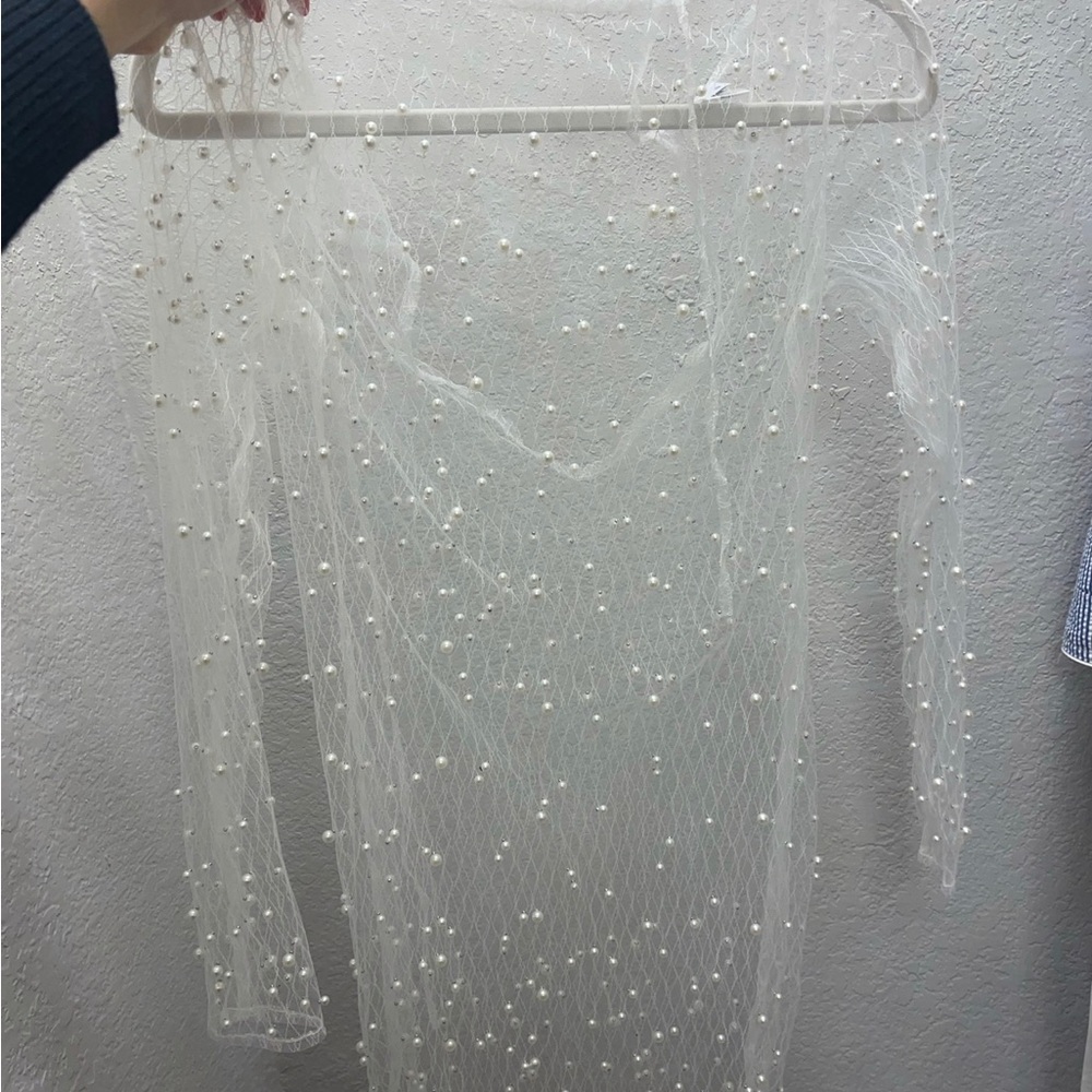 Ezili size S swimsuit coverup white pearl
